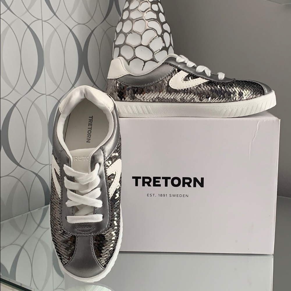 Tretorn Camden Shine Sequin Sneakers Size 2